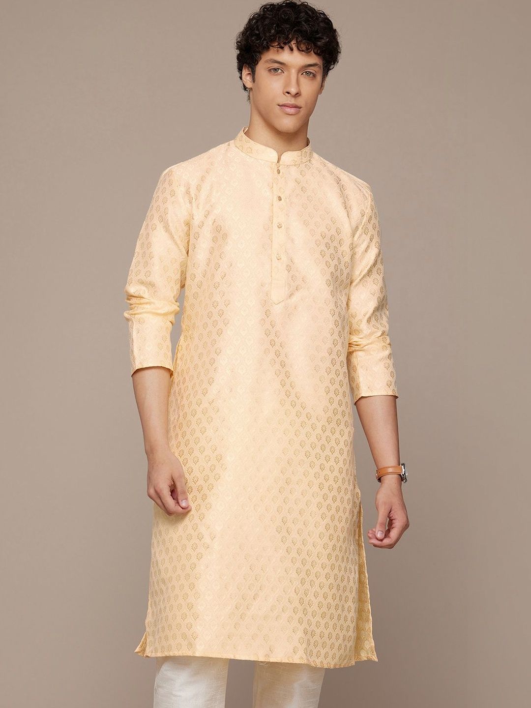 PulseIQ Men Jacquard Kurta-picture-48
