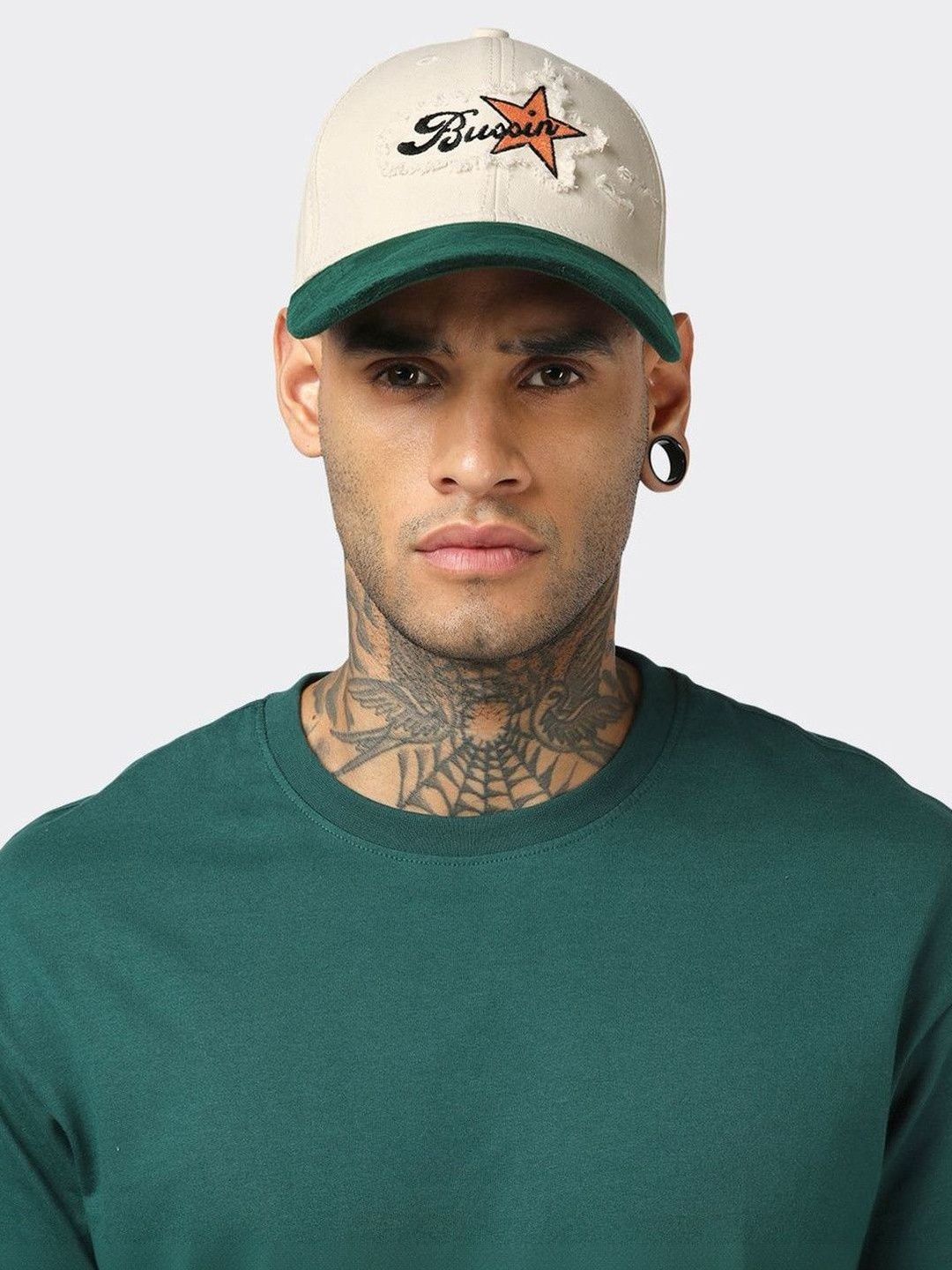 Bewakoof Unisex Beige & Green Bussin Embroidered Baseball Cap-image-36