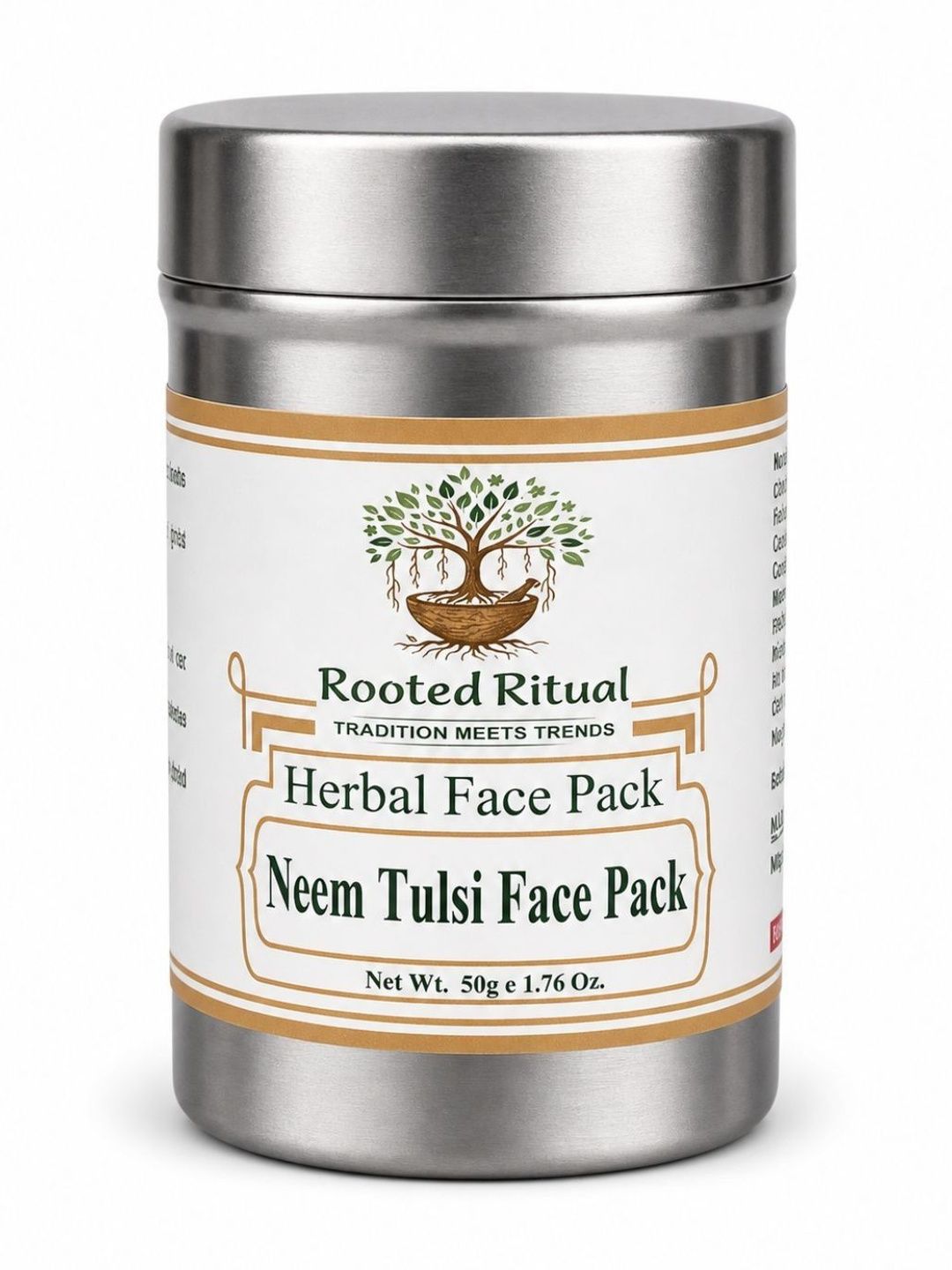 RootedRitual Herbal Neem Tulsi Face Pack - 50 g-image-39
