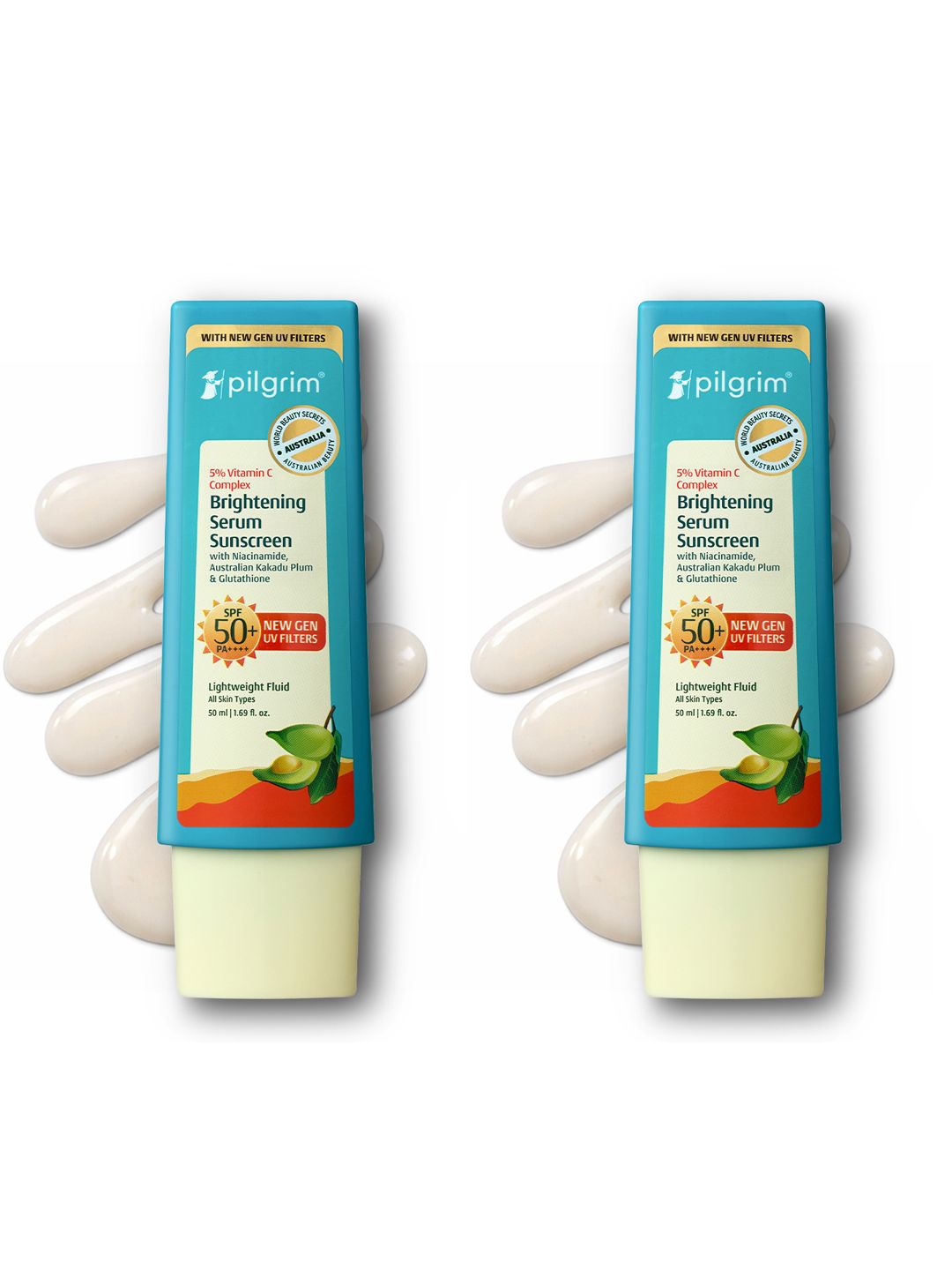 Pilgrim Set Of 2 Brightening Serum Sunscreen SPF 50+ PA++++ - 50 ml Each-image-23