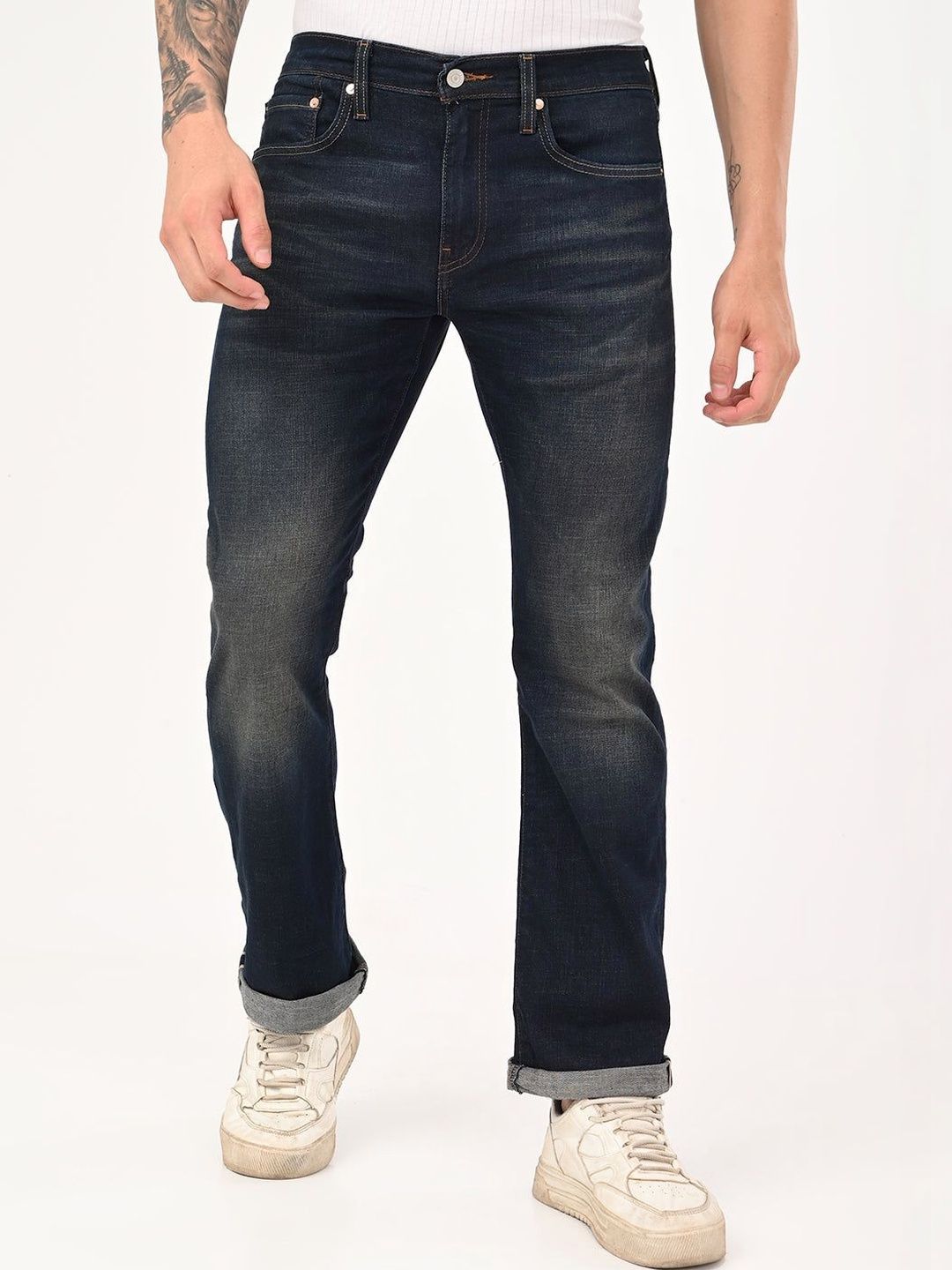 Levis Men Classic Bootcut Mid-Rise Light Fade Stretchable Jeans-picture-29