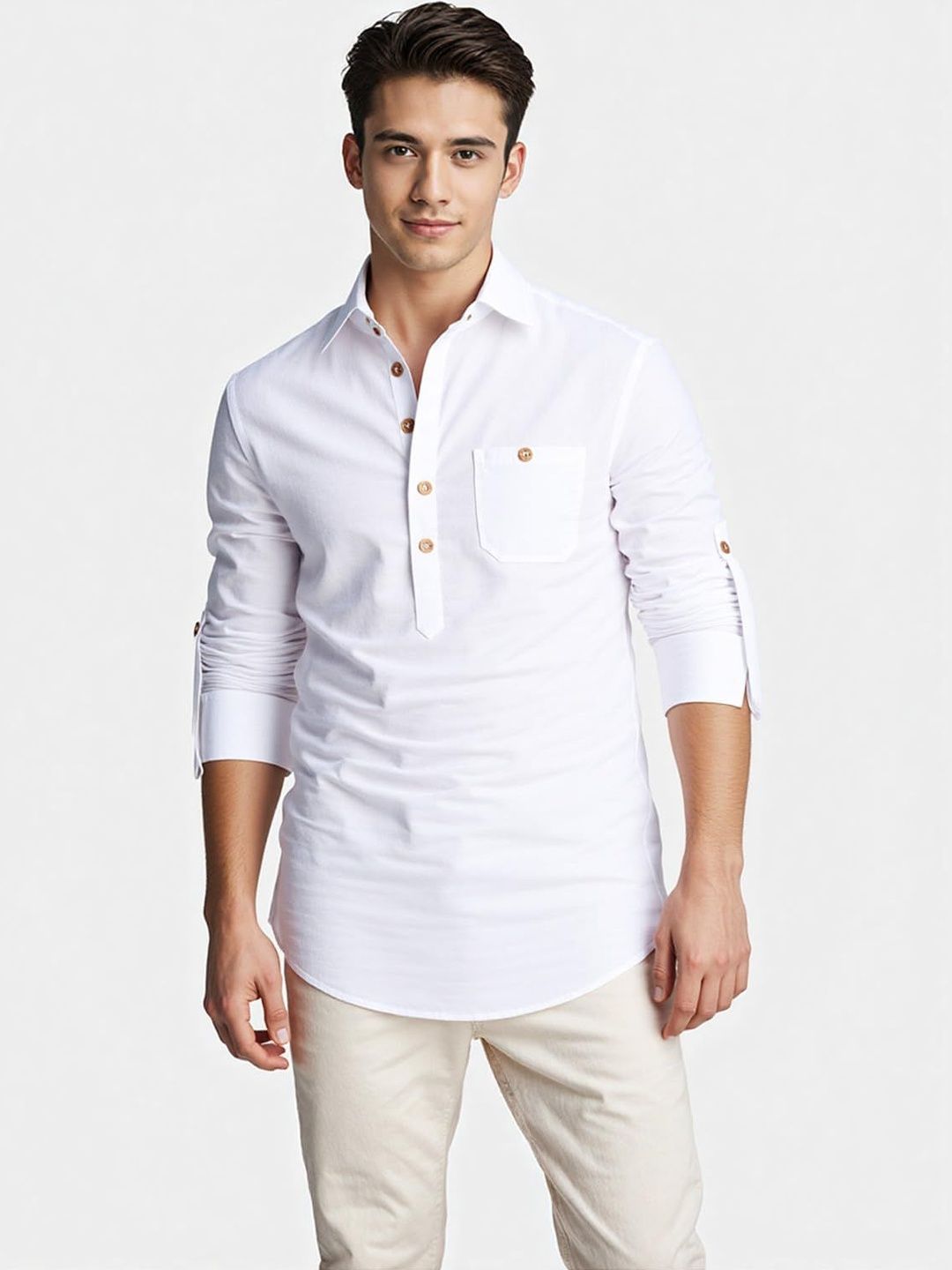 Vashuqi Men White Romance Kurta-picture-35