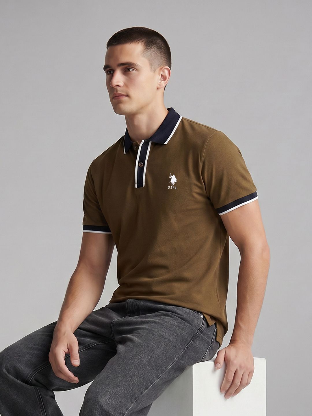 U.S. Polo Assn. Denim Co. Polo Collar Pure Cotton Slim Fit T-shirt-picture-30