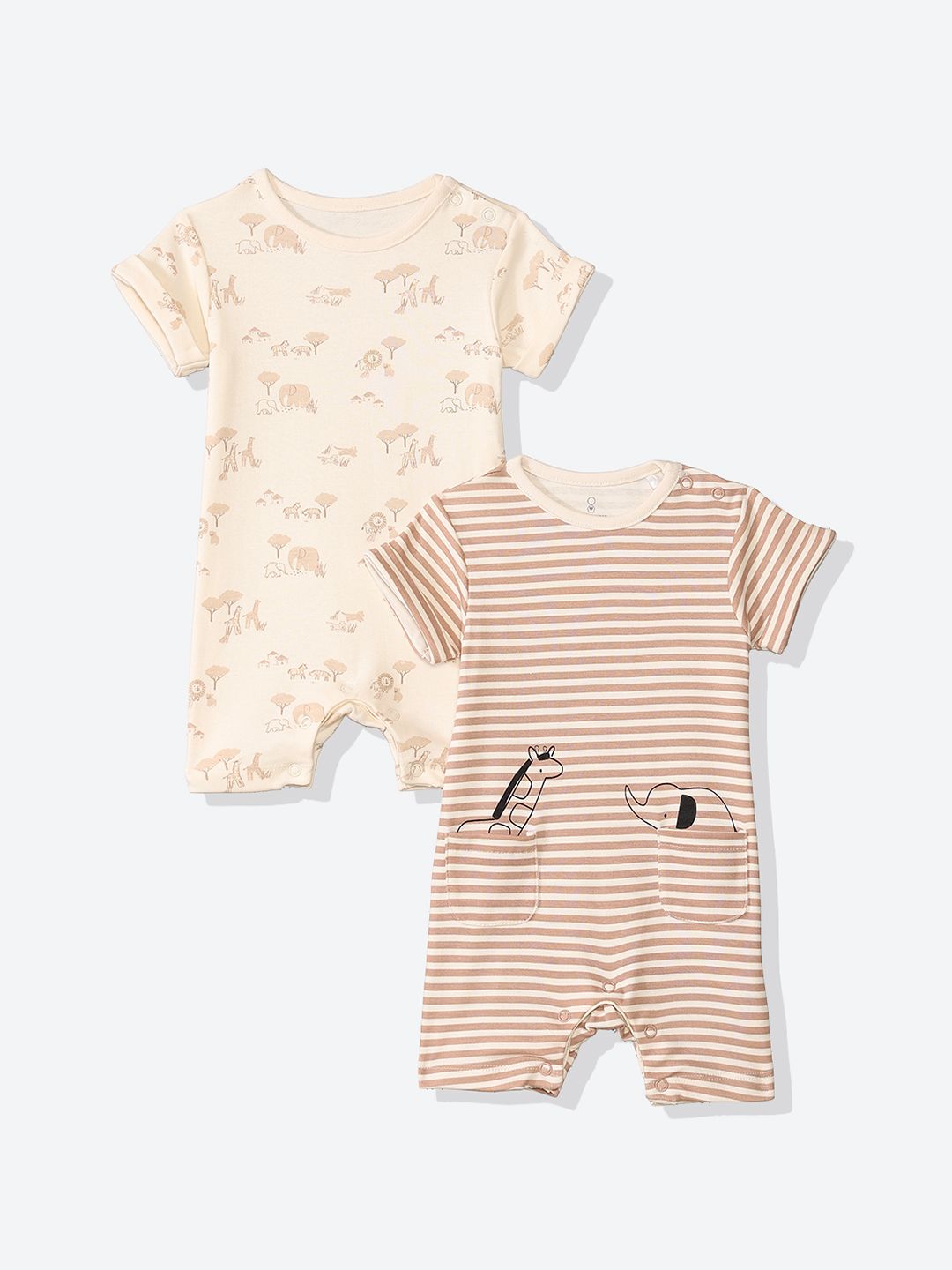Mothercare Unisex Pack of 2 Printed Short Sleeve Rompers-picture-28