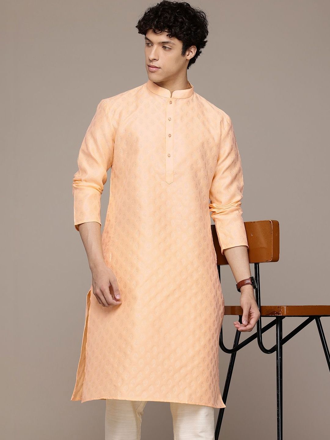 PulseIQ Men Jacquard Kurta-picture-50