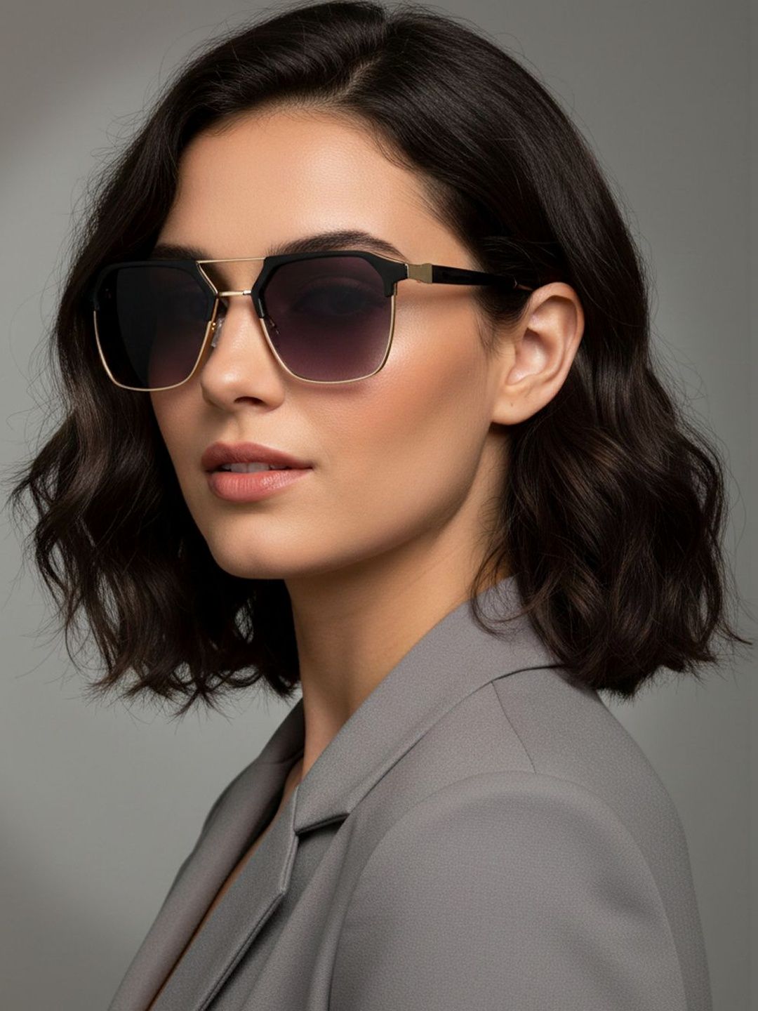 SZN Unisex Black Lens & Gold-Toned Aviator Sunglasses with-image-46