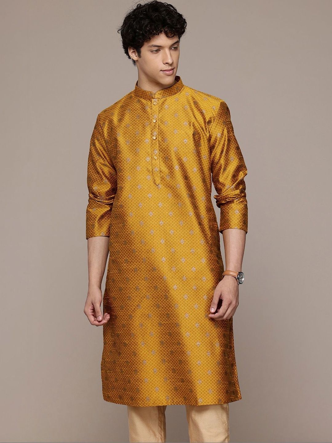 PulseIQ Men Jacquard Kurta-picture-21