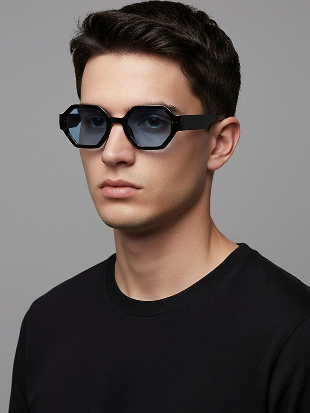 SZN Unisex Blue Lens & Black Other Sunglasses with-image-32