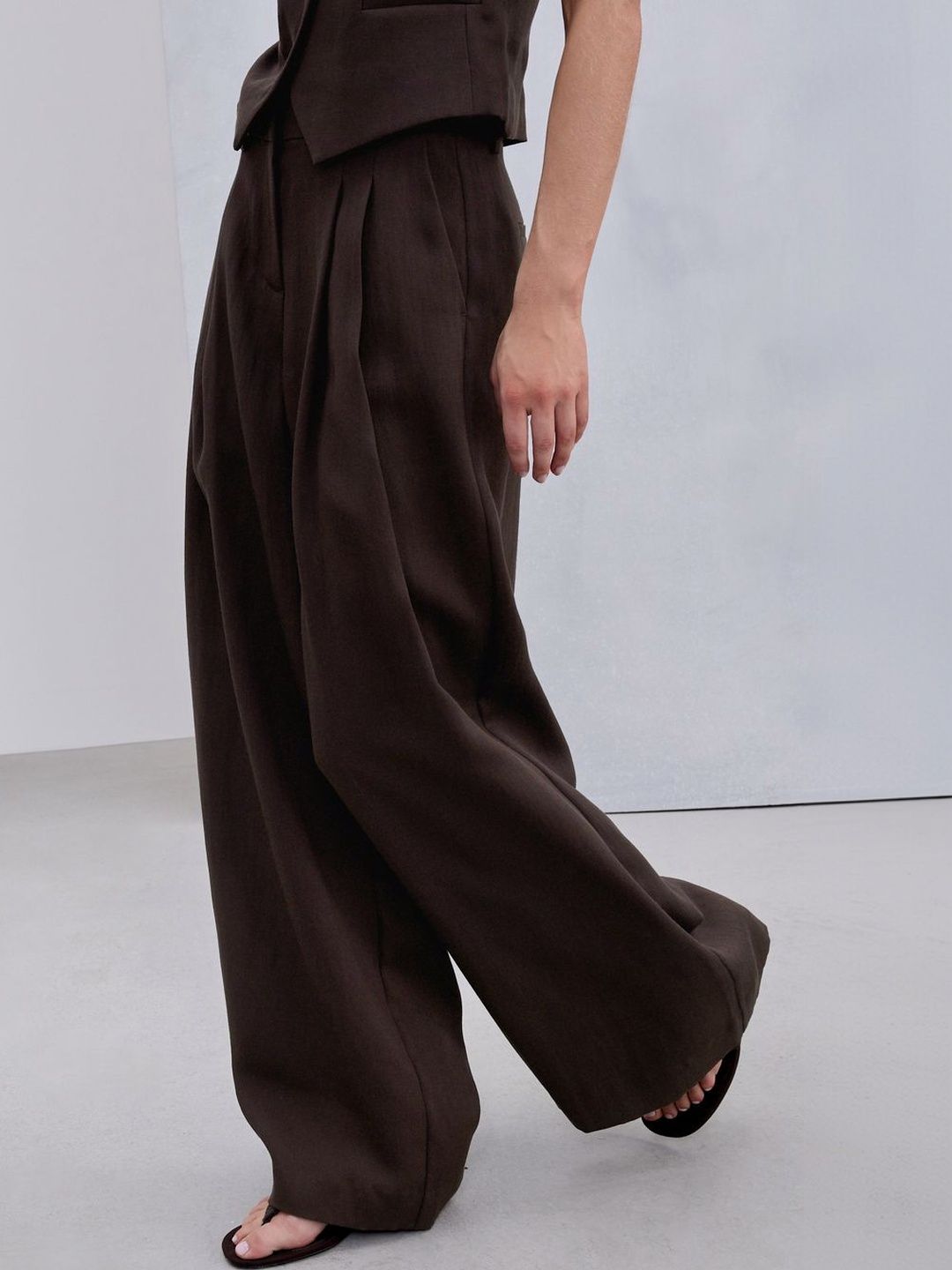 NEXT Women Wide Leg Pleated Trousers-picture-29
