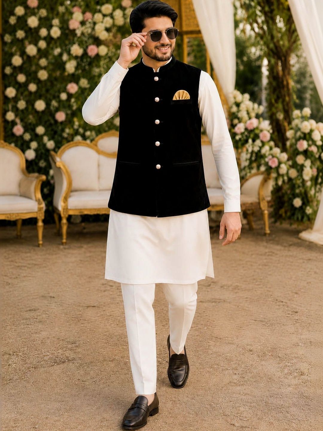 House of Pataudi Velvet Velvet Nehru Jackets-picture-14
