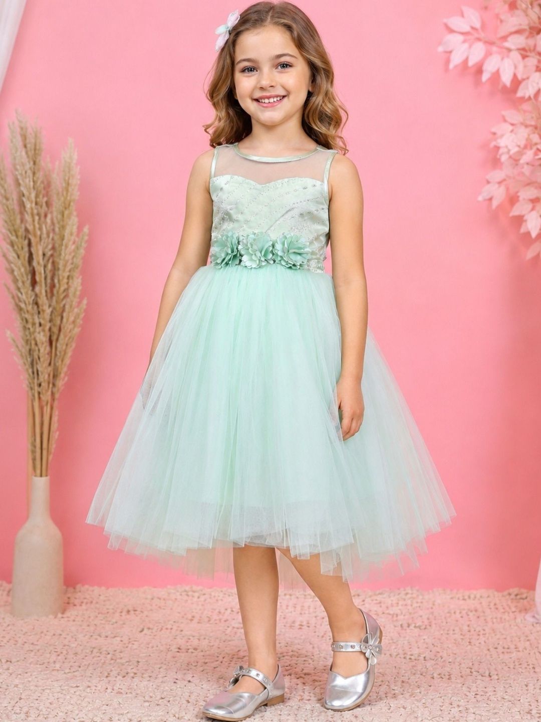 Toy Balloon kids Applique Net Fit & Flare Dress-picture-53