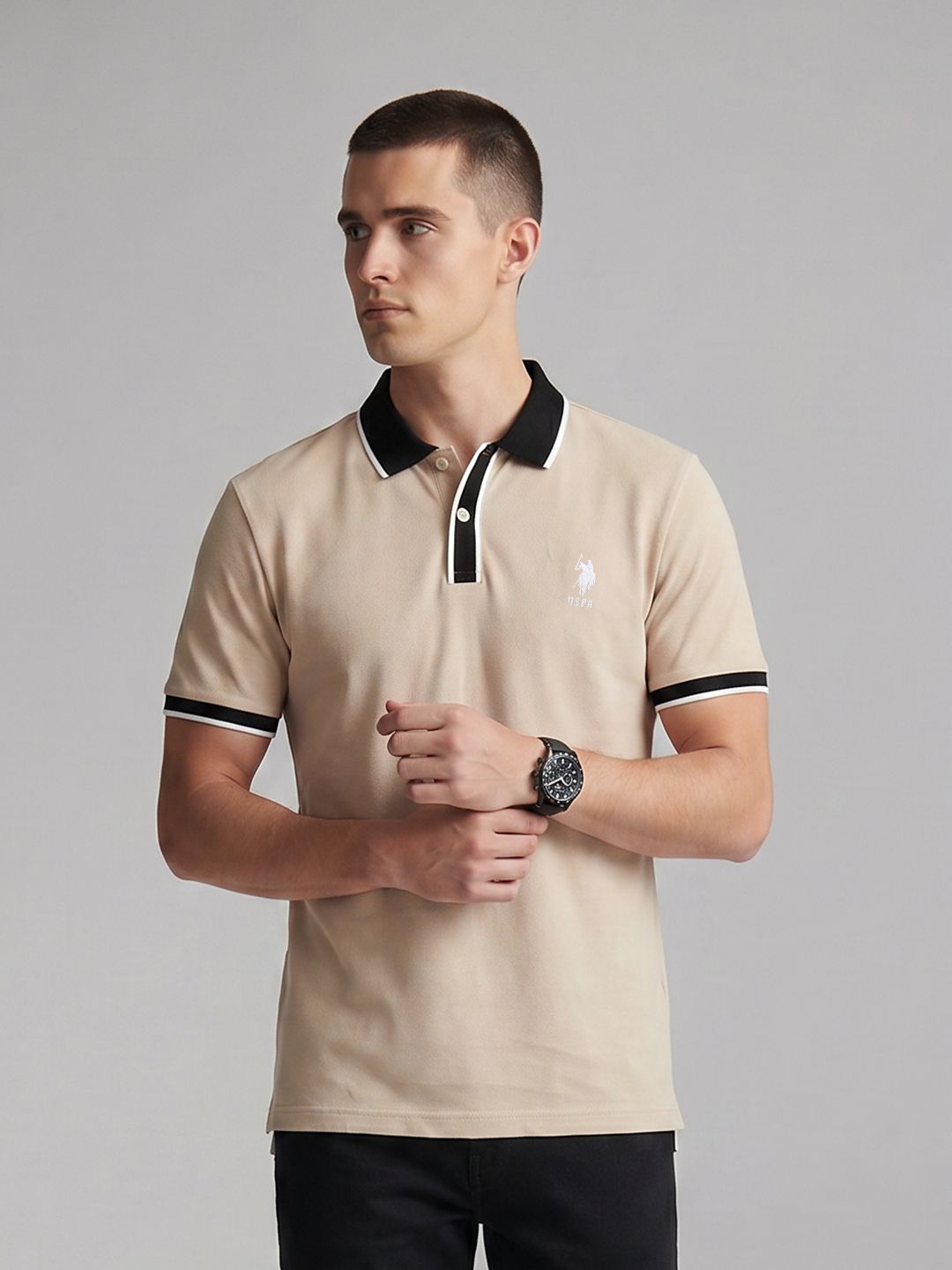U.S. Polo Assn. Denim Co. Polo Collar Pure Cotton Slim Fit T-shirt