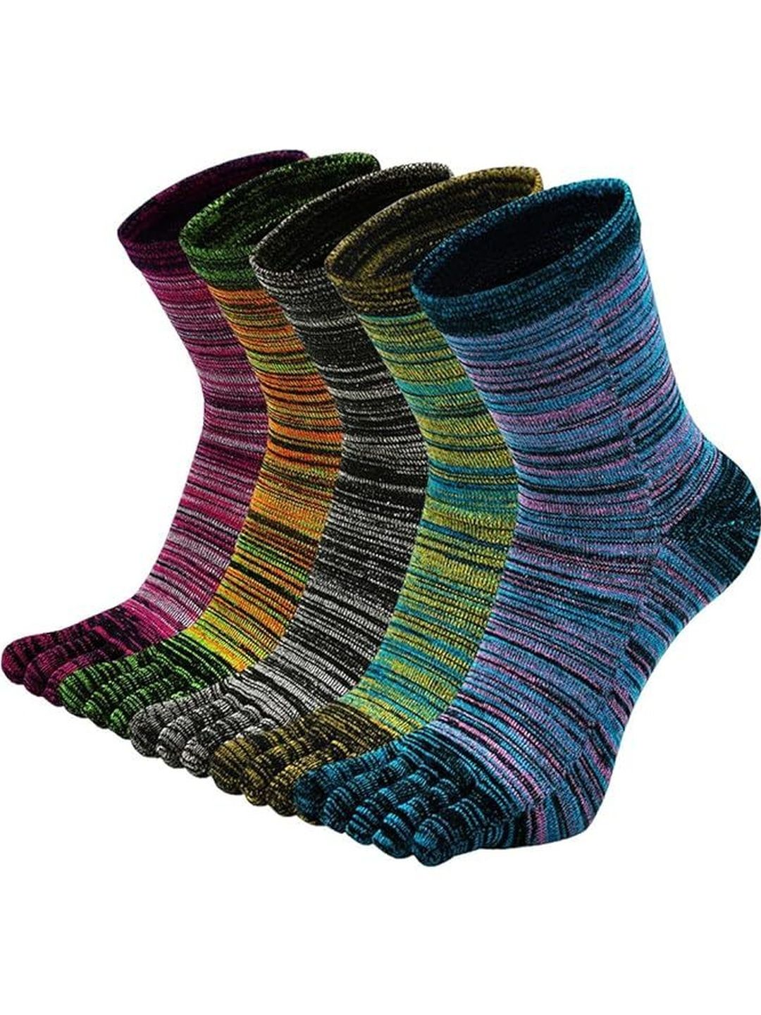 LORITTA Men Pack of 5 Striped Ankle Length Socks-picture-51