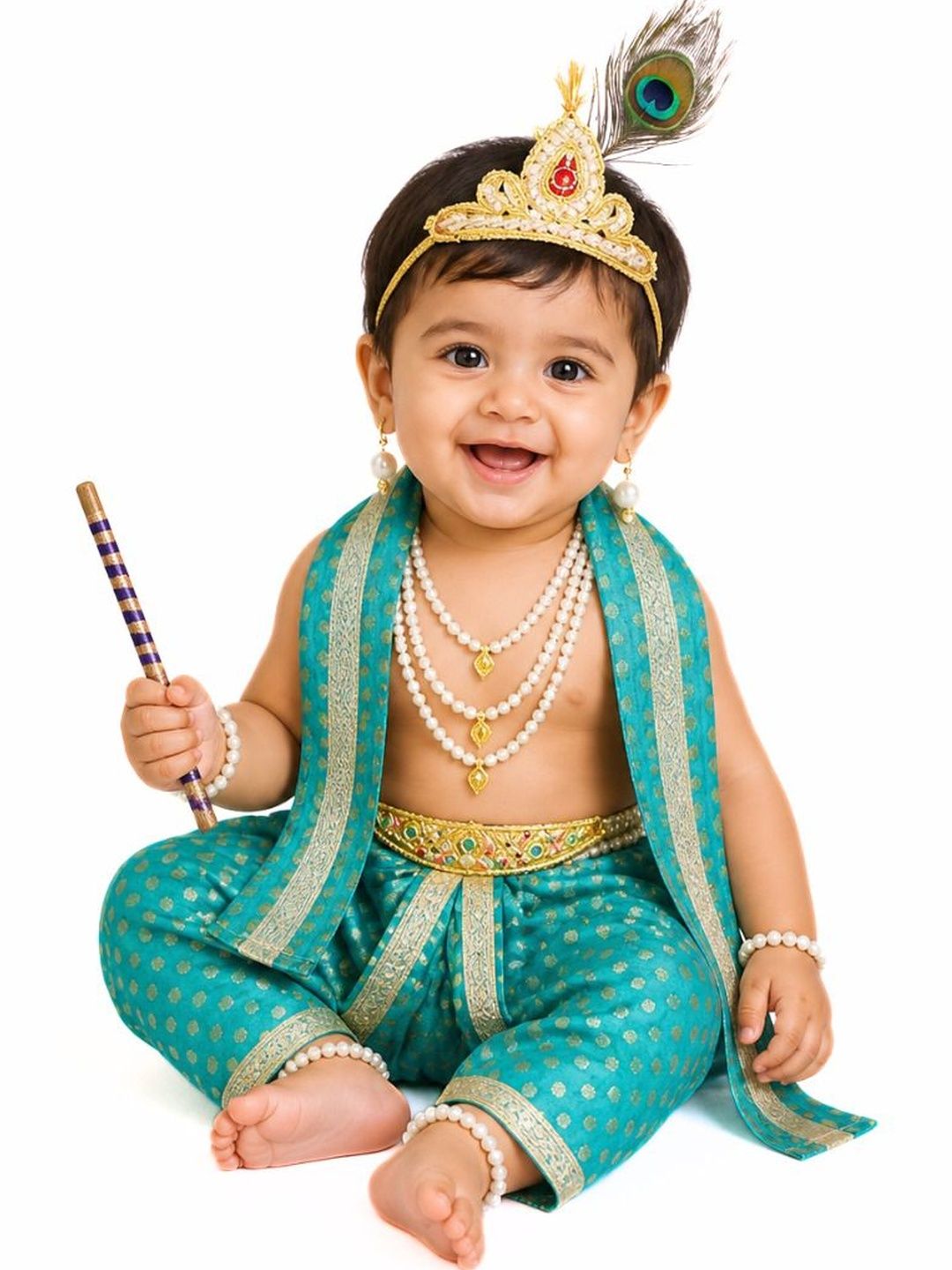 itsmycostume Kids Krishna Costume Dress With Accessories-picture-31