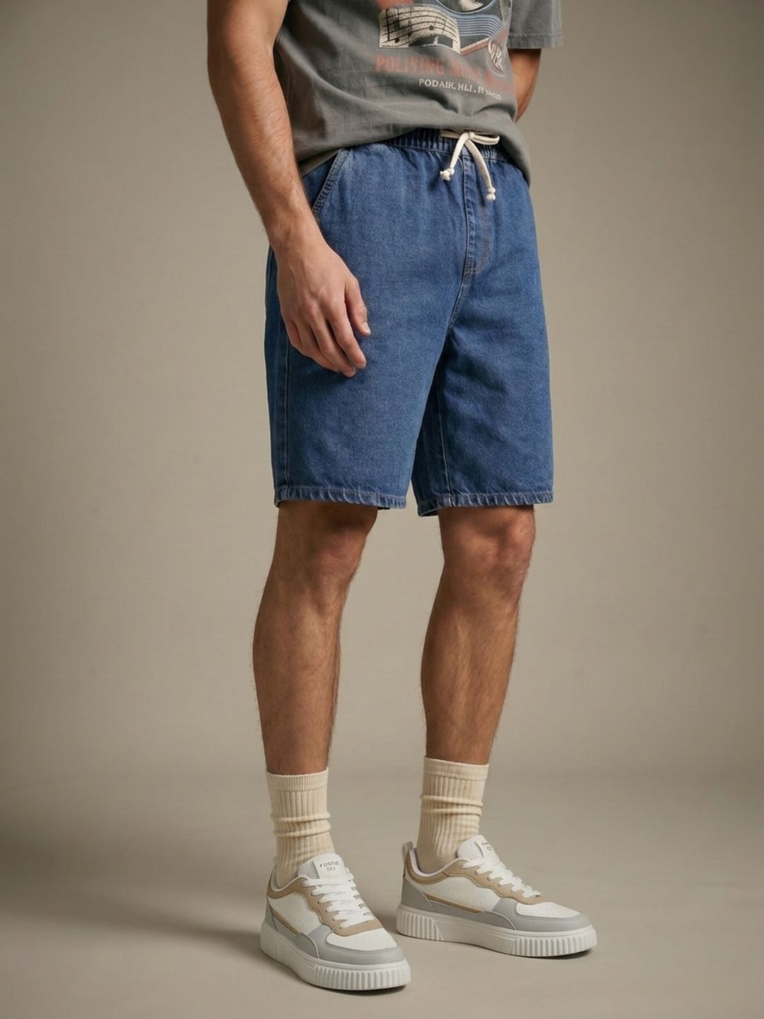 glitchez Men Mid Rise Denim Shorts-picture-56