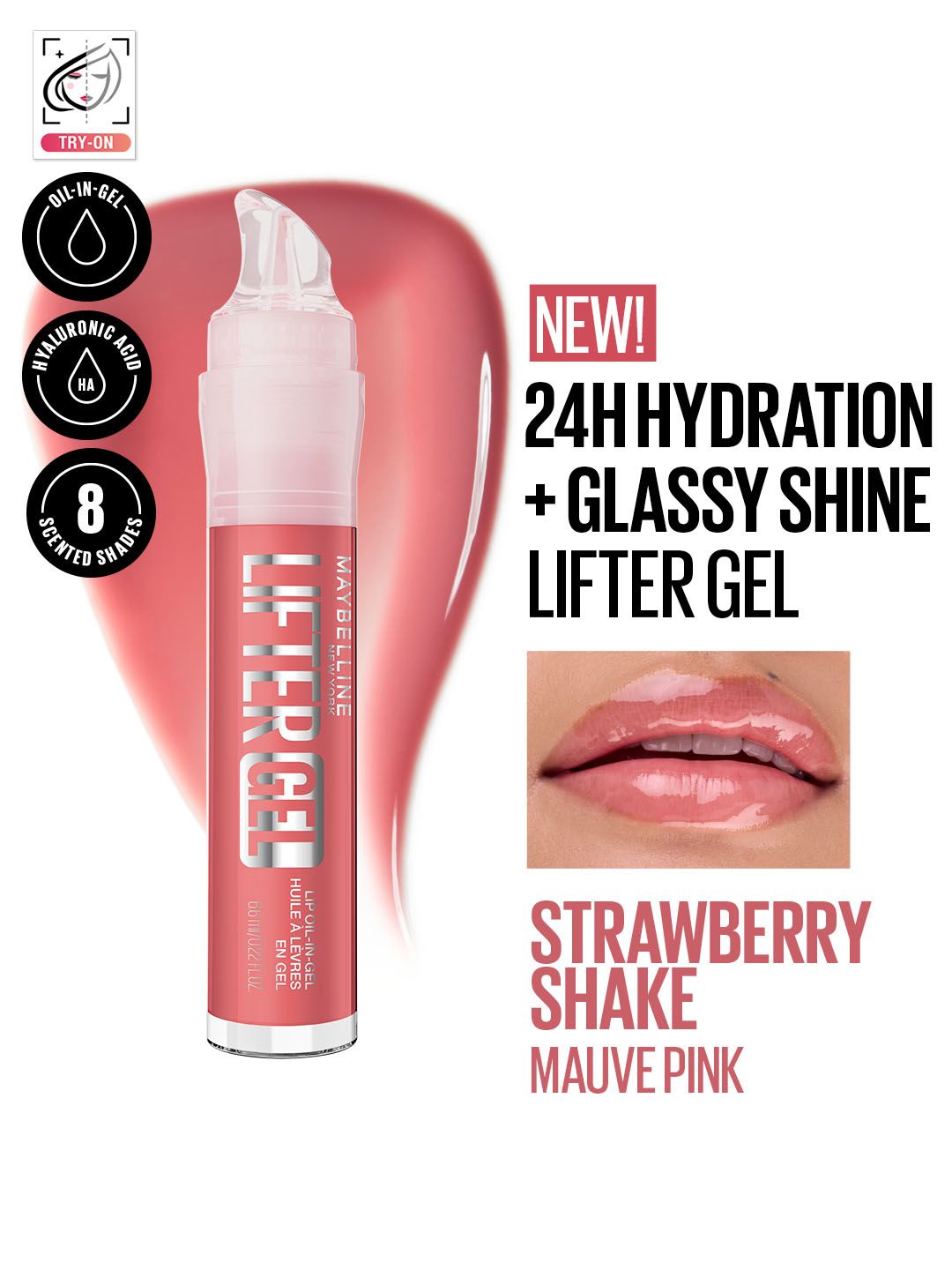 Maybelline New York Lifter Gel Lip Oil 6.6 ml - Strawberry Shake-image-30