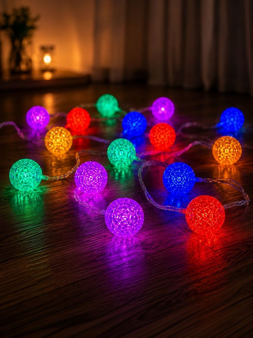 Glimmer Lightings Red & Blue Moon Shape String Lights-picture-19