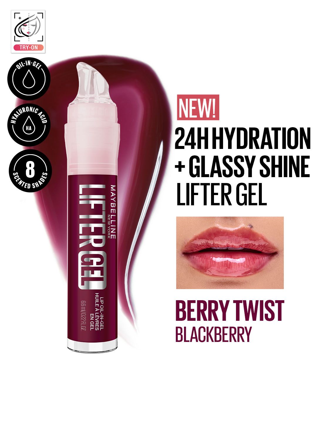 Maybelline New York Lifter Gel Lip Oil 6.6 ml - Berry Twist-picture-3
