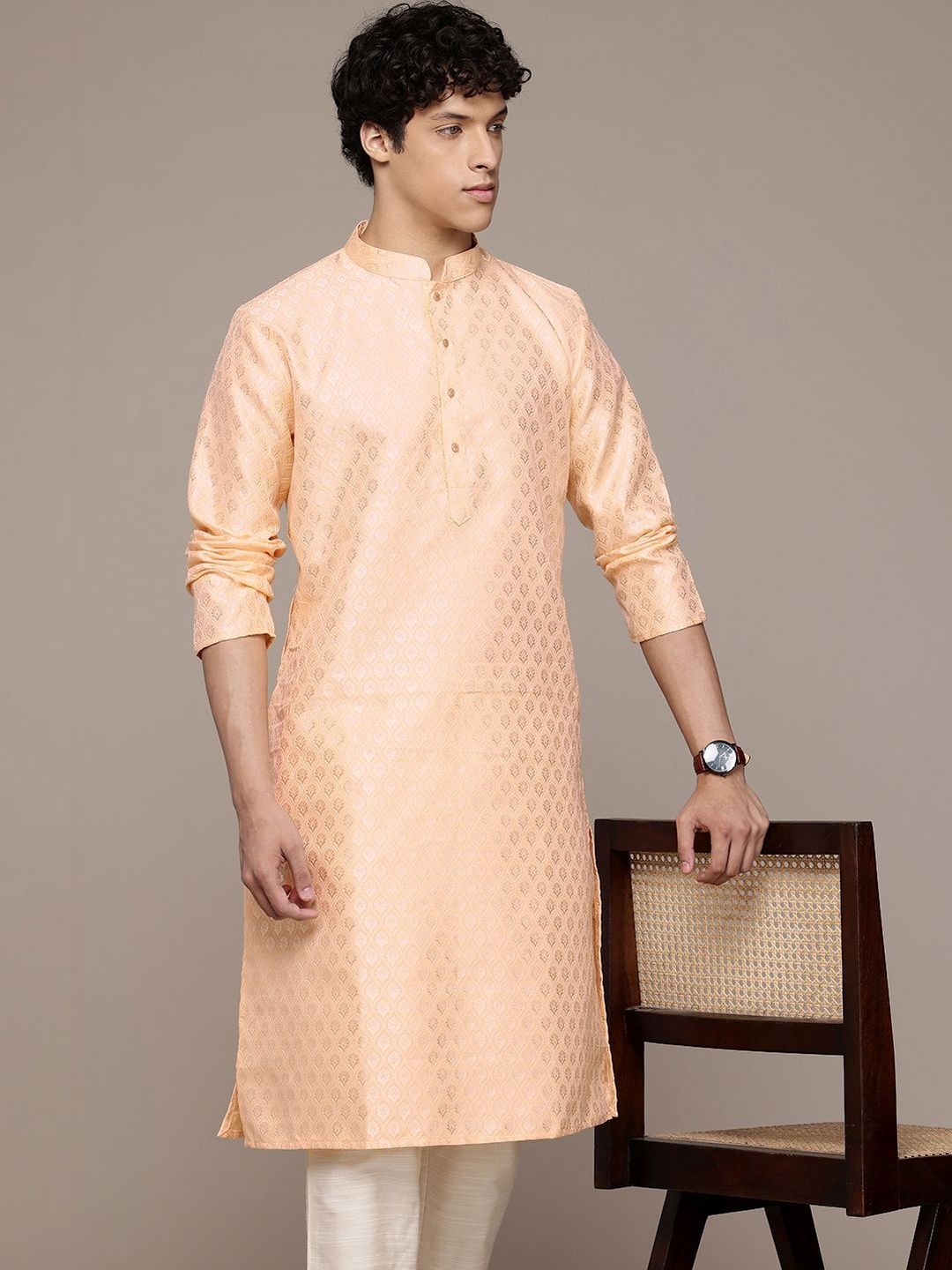 PulseIQ Men Jacquard Kurta-picture-46