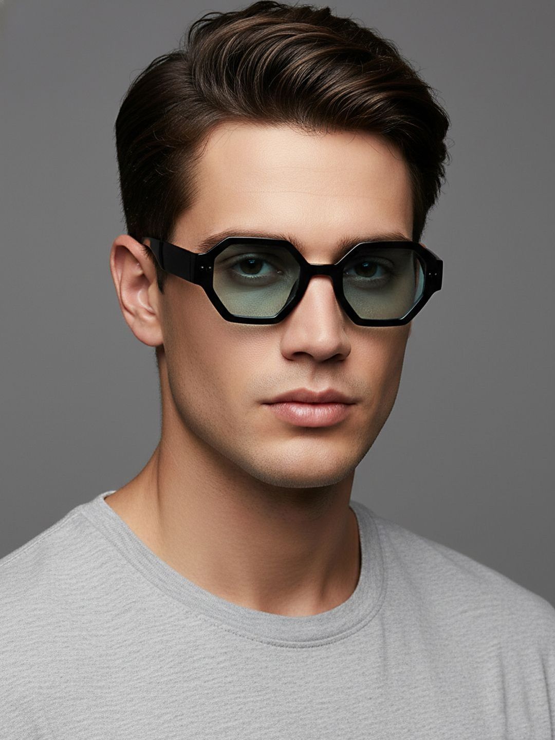 SZN Unisex Green Lens & Black Other Sunglasses with-image-31