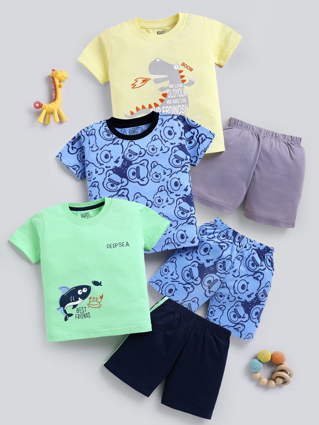 Blushh Berry Boys Printed T-shirt with Shorts-picture-25