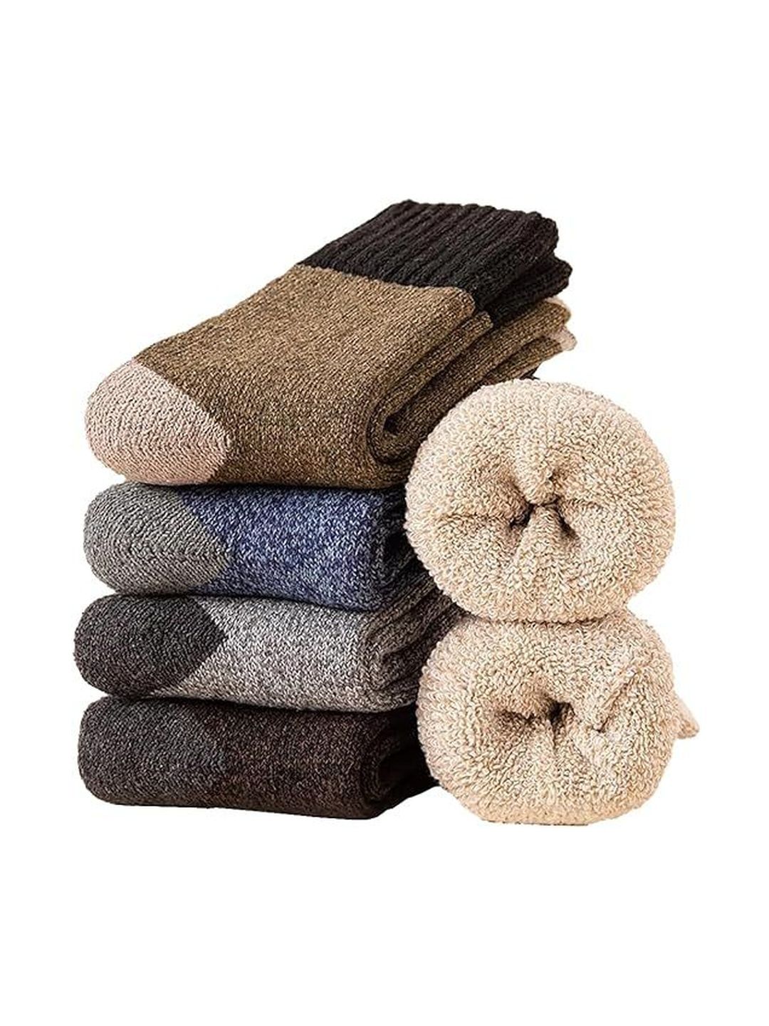 LORITTA Men Pack of 5 Colourblocked Above Ankle Socks-picture-26