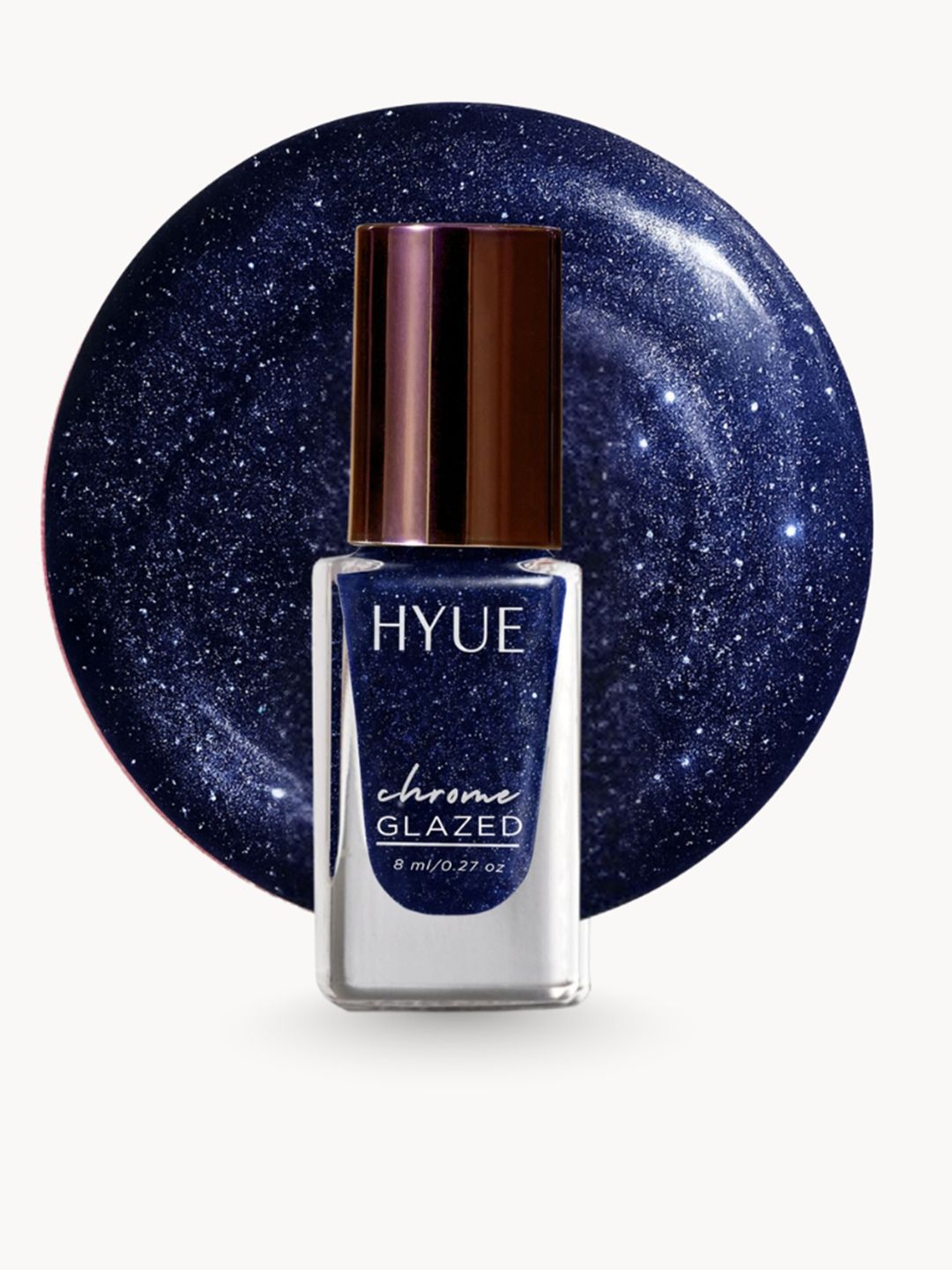 HYUE Chrome Glazed Nail Paint With Jojoba Oil - 8 ml - Midnight Mirage-image-22
