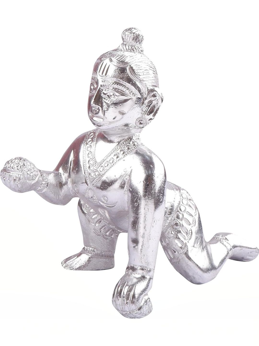 Astro-D Unisex Silver-Toned Laddu Gopal Idol Statue Showpieces-picture-1