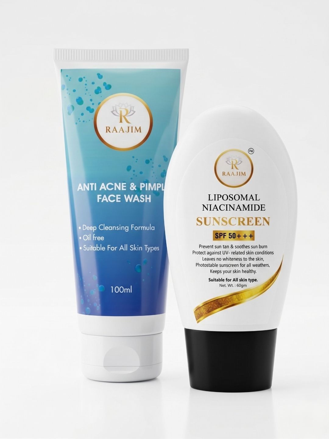 RAAJIM Set Of 2 Anti Acne & Pimple Face Wash 100 ml With Sunscreen SPF50 50 ml-image-34