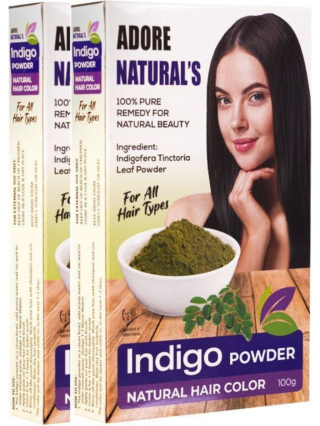 Adore Naturals Set Of 2 Indigo Natural Hair Color Powder - 100 g Each-image-17