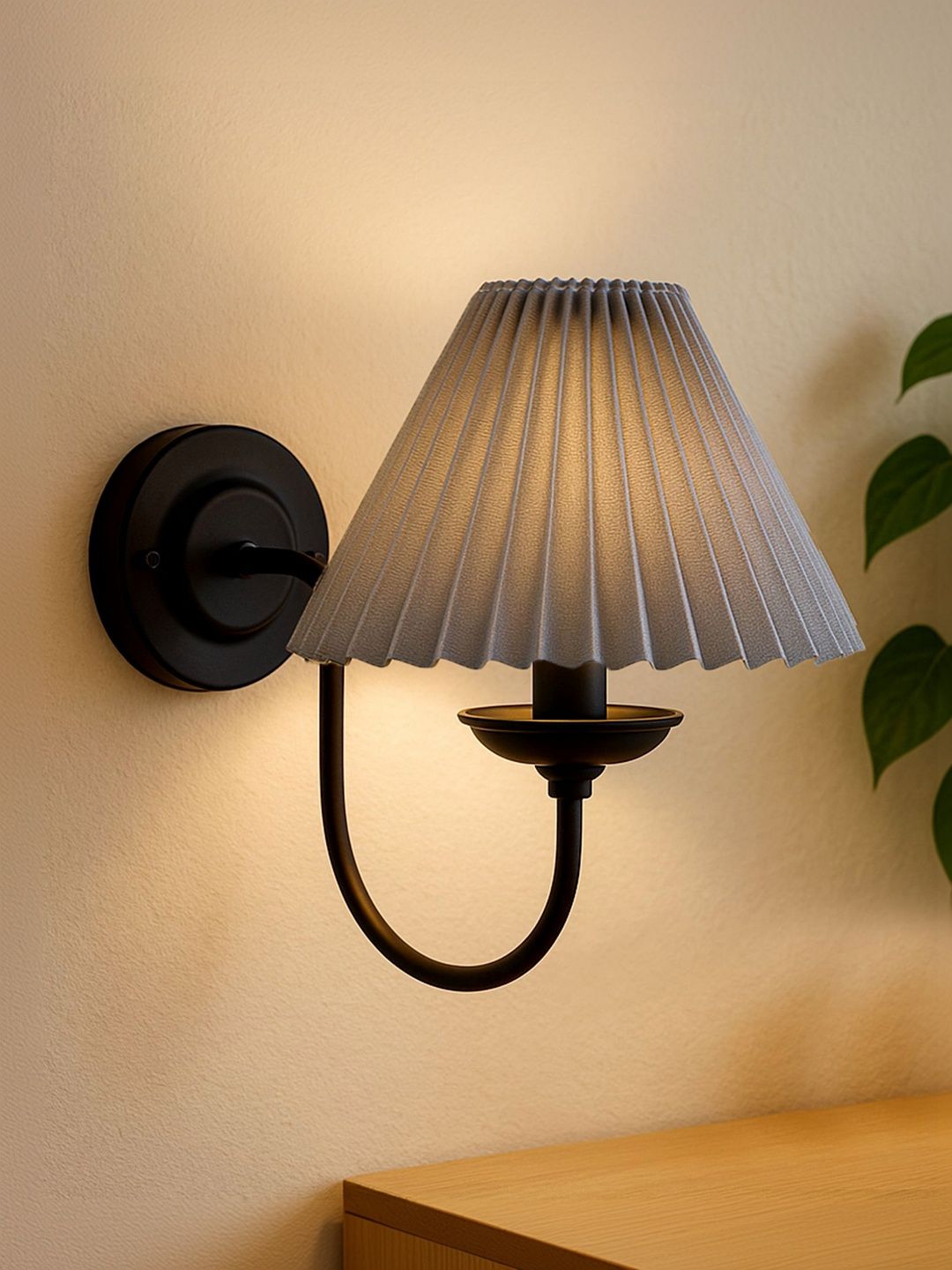 Glowhere Grey & Grey Textured Metal Contemporary Frustum Shaped Wall Lamp-picture-40