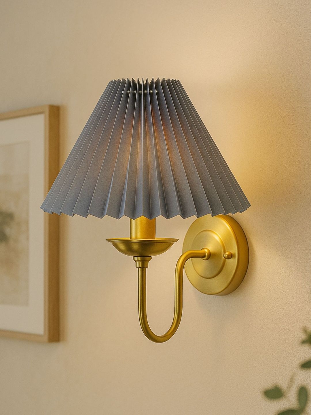 Glowhere Grey & Grey Textured Metal Contemporary Frustum Shaped Wall Lamp-picture-43