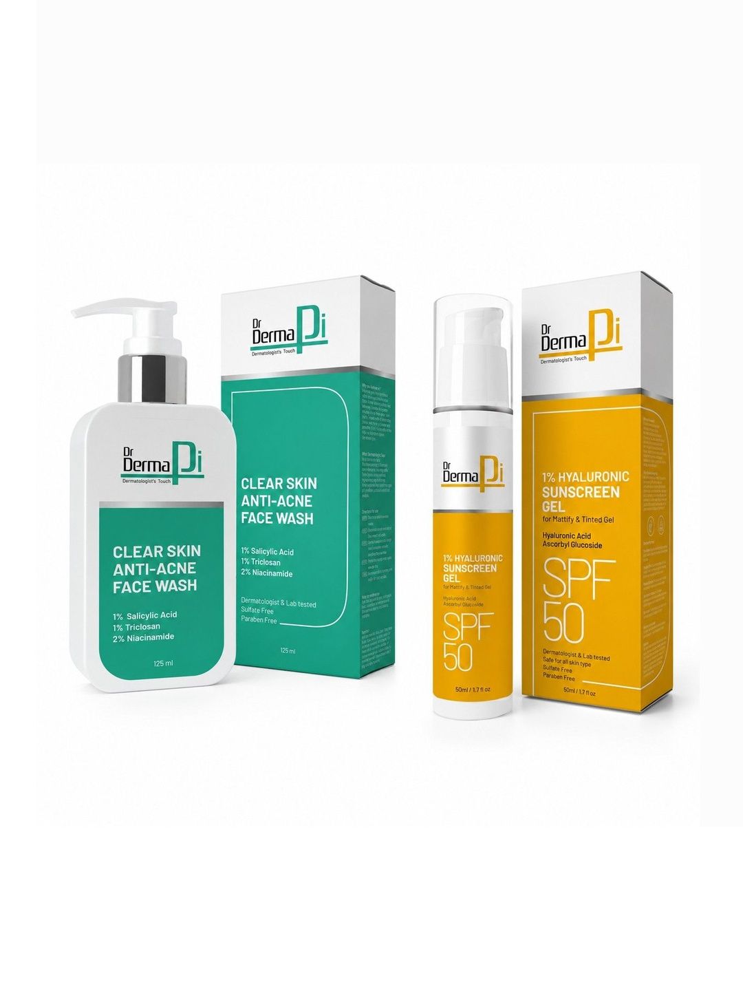drdermapi Set Of 2 Face Wash 125 ml With 1% Hyaluronic Acid Sunscreen 50 ml-image-10