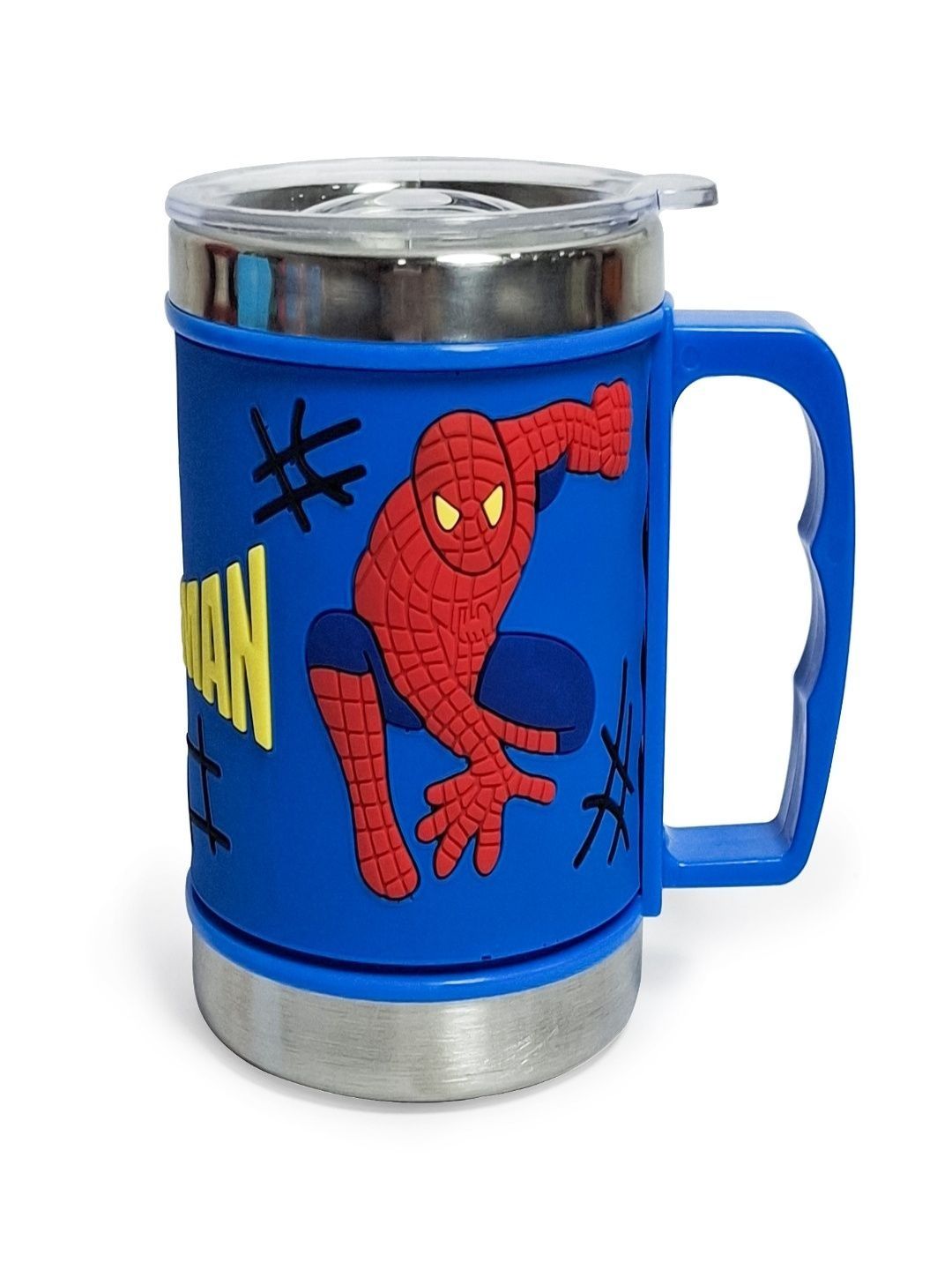 DMRD MART Blue Printed Textured Stainless Steel Glossy Mugs Set of Cups and Mugs-image-22