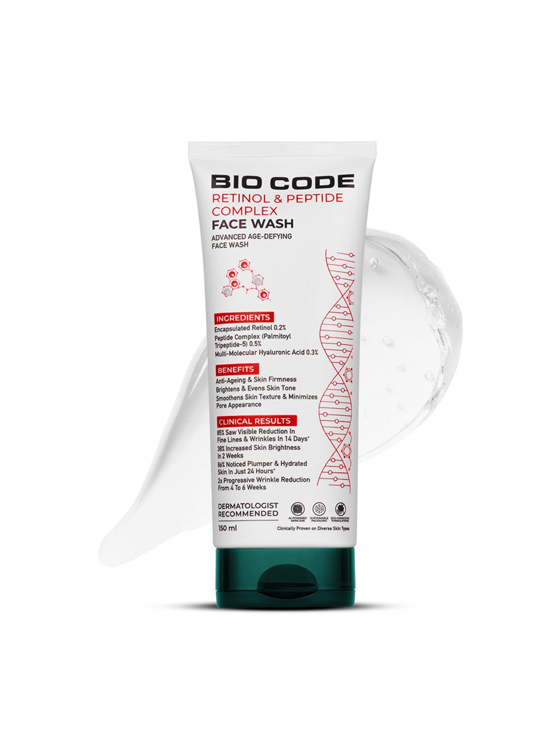 Bio Code Advanced Age defying Face Wash With Retinol & Peptide Complex -150ml-image-24