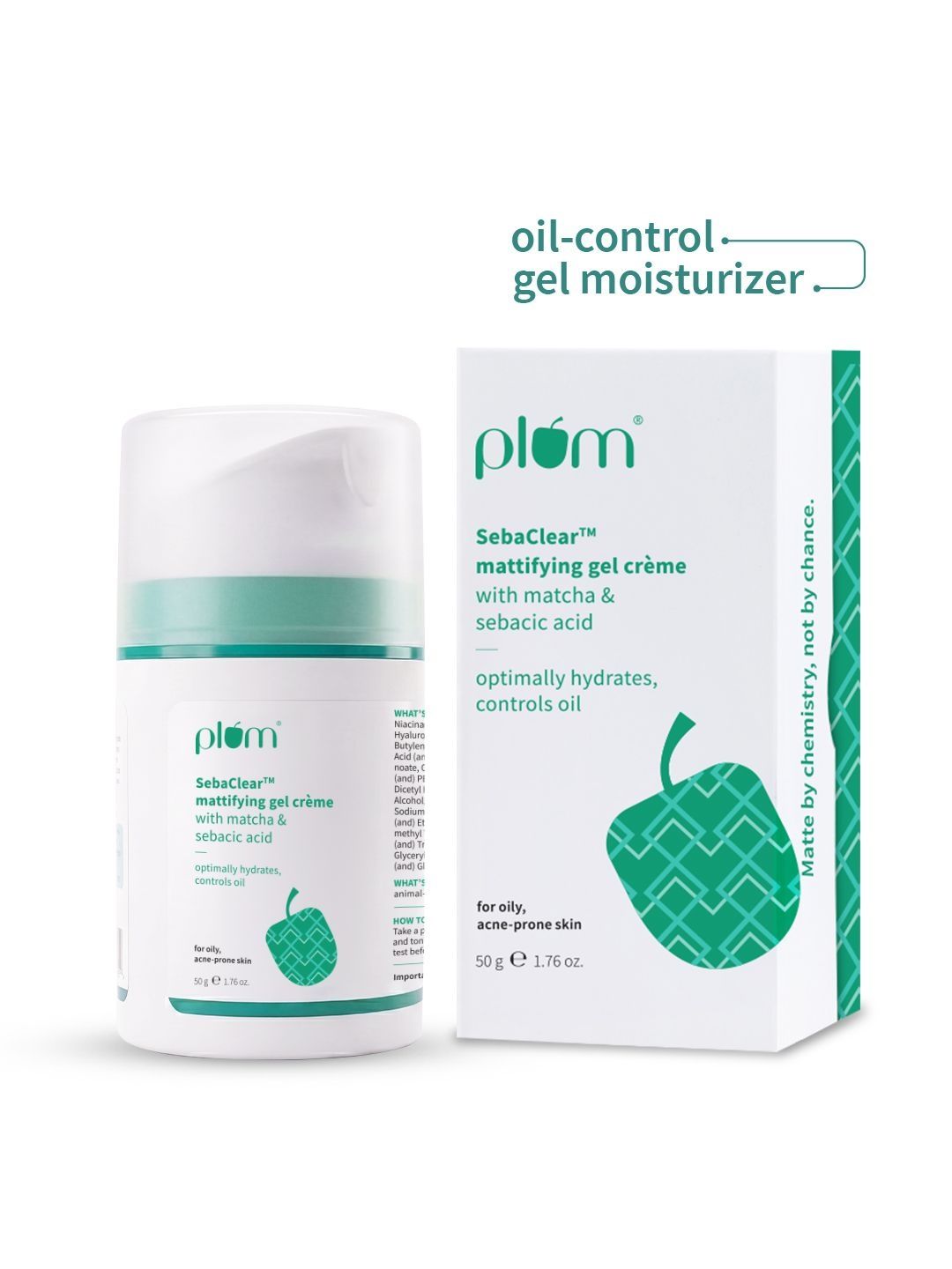 Plum SebaClear Mattifying Gel Cream With Matcha & Sebacic Acid - 50 g-image-21