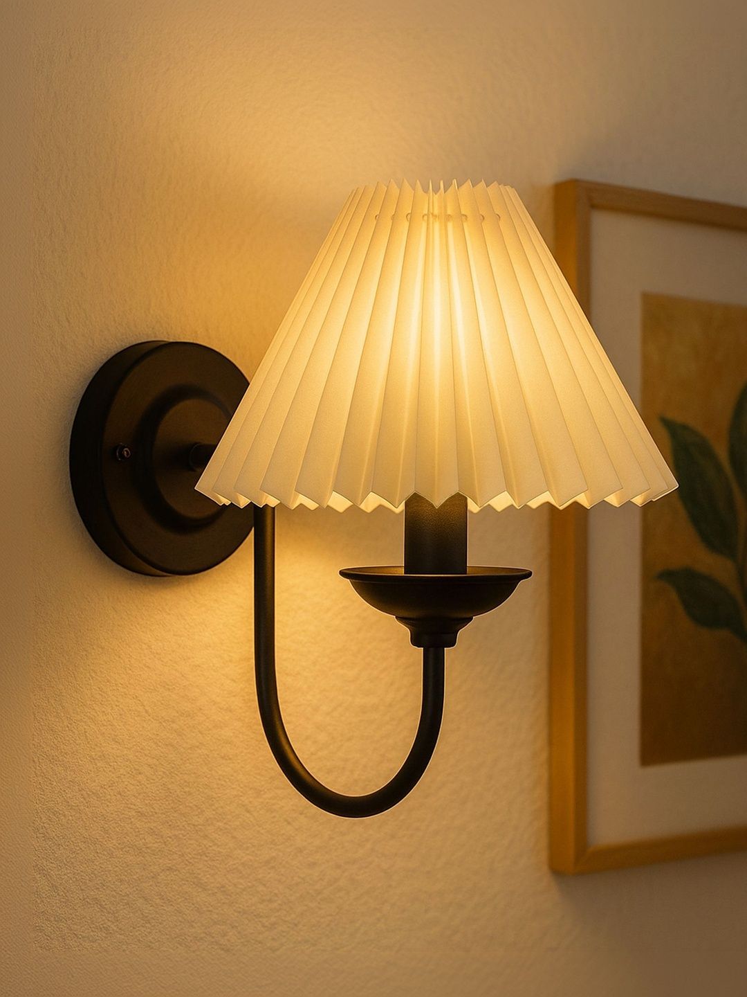 Glowhere Off White & Black Textured Metal Contemporary Frustum Shaped Wall Lamp-picture-39