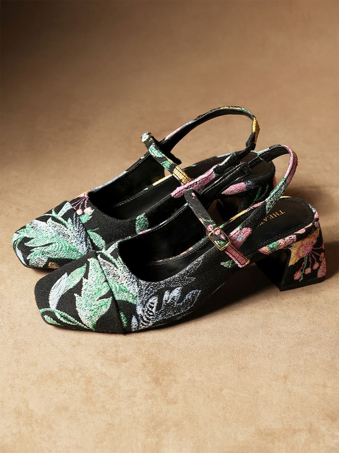 Theater Printed Suede Block with Bows-image-7