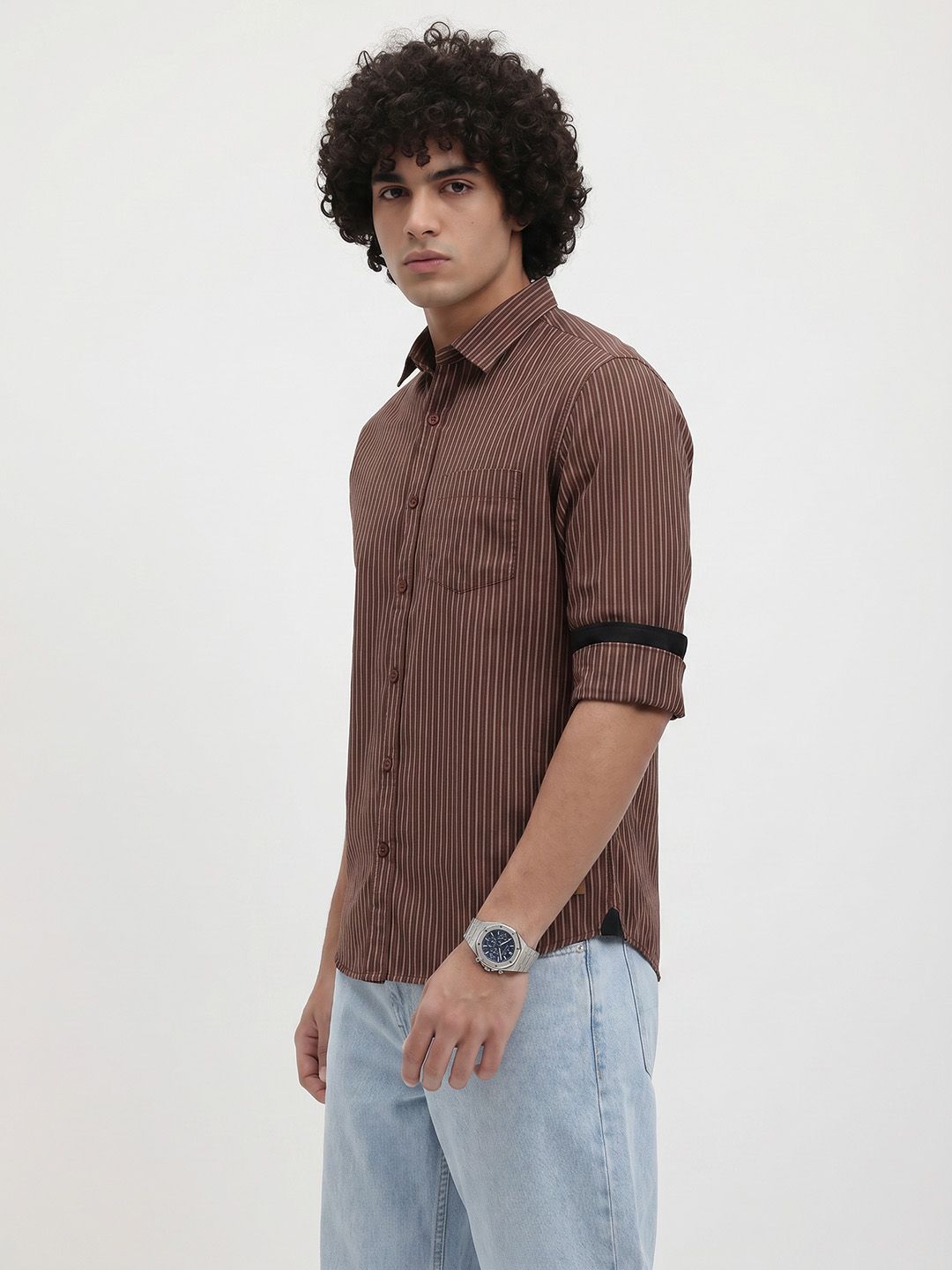 The Roadster Lifestyle Co Striped Cotton Casual Shirt-picture-49