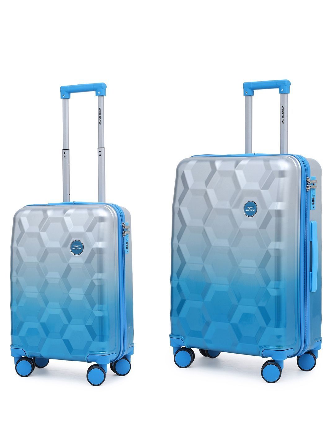 Red Tape Set of 2 Geometric 360-Degree Rotation Non-Padded Trolley Bag-picture-27