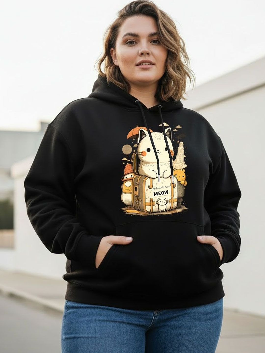 LONDON STREETS Women Printed Hooded Sweatshirt-picture-40