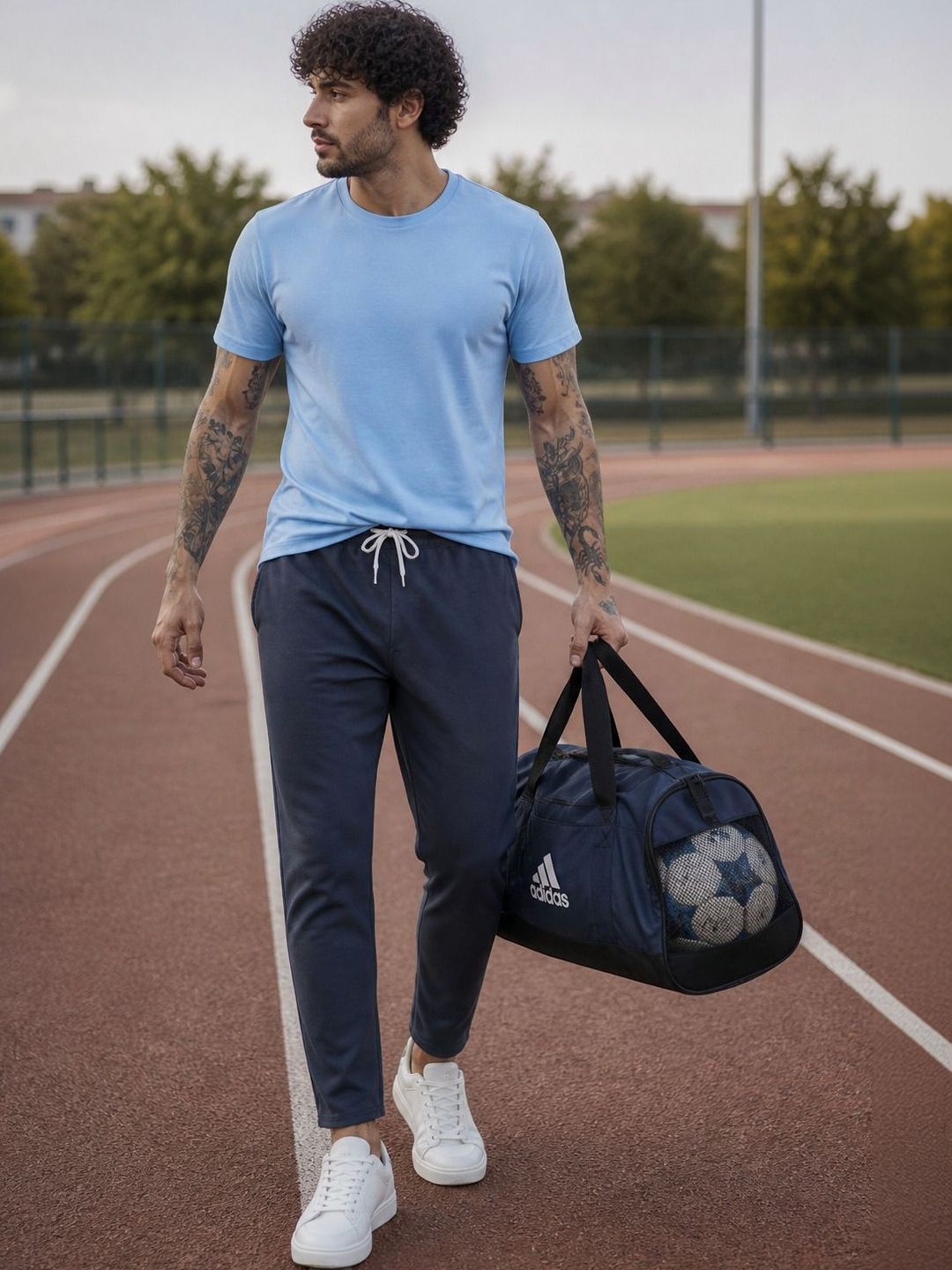 HERE&NOW Men Regular Fit Training Track Pants-picture-40