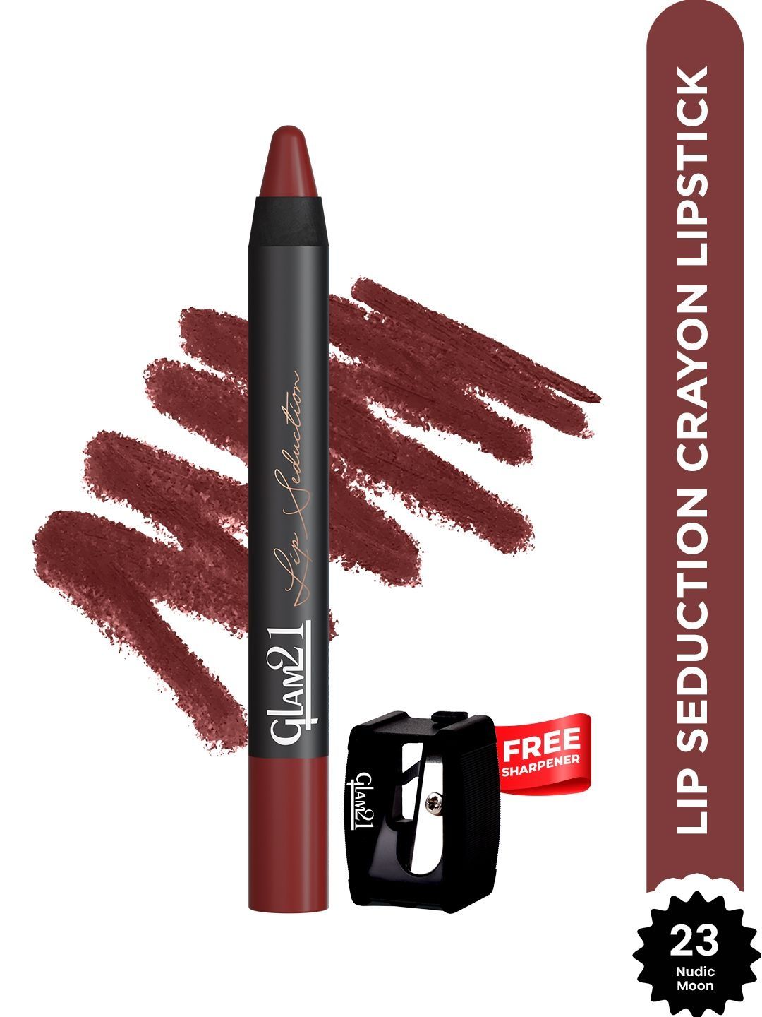 GLAM21 Lip Seduction Crayon Lipstick - Nudic Moon 23 - 3.6 g-image-9
