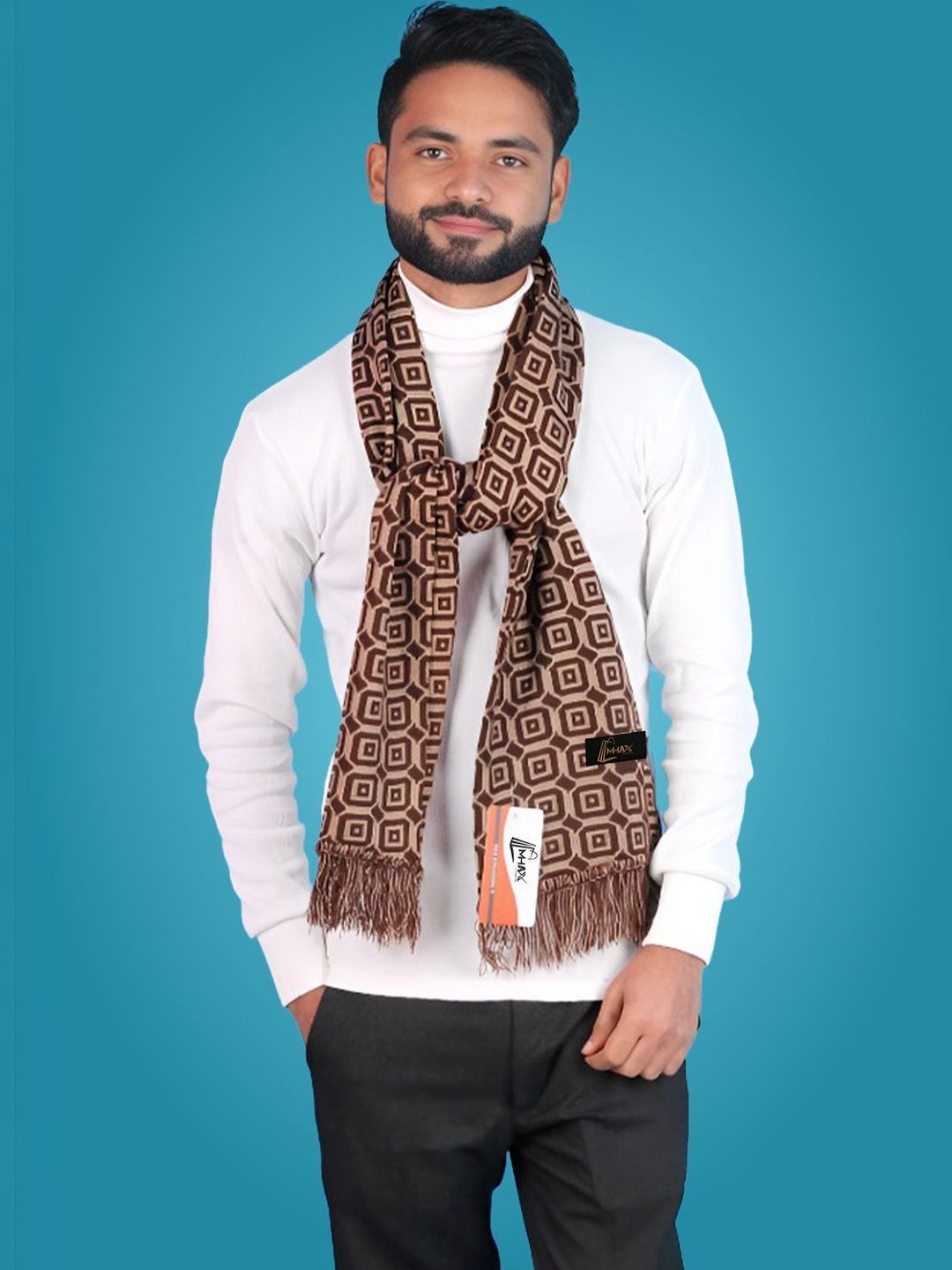 MHAX Men Patterned Merino Wool Mufflers-image-46