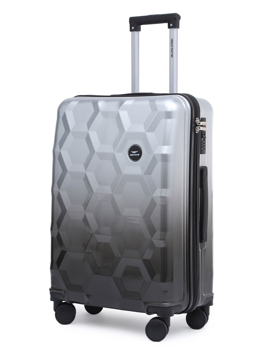 Red Tape Geometric 360-Degree Rotation Non-Padded Trolley Bag-picture-29