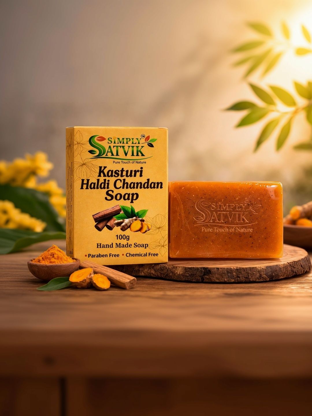 SIMPLY SATVIK Kasturi Haldi Chandan Soap - 100 g-picture-22