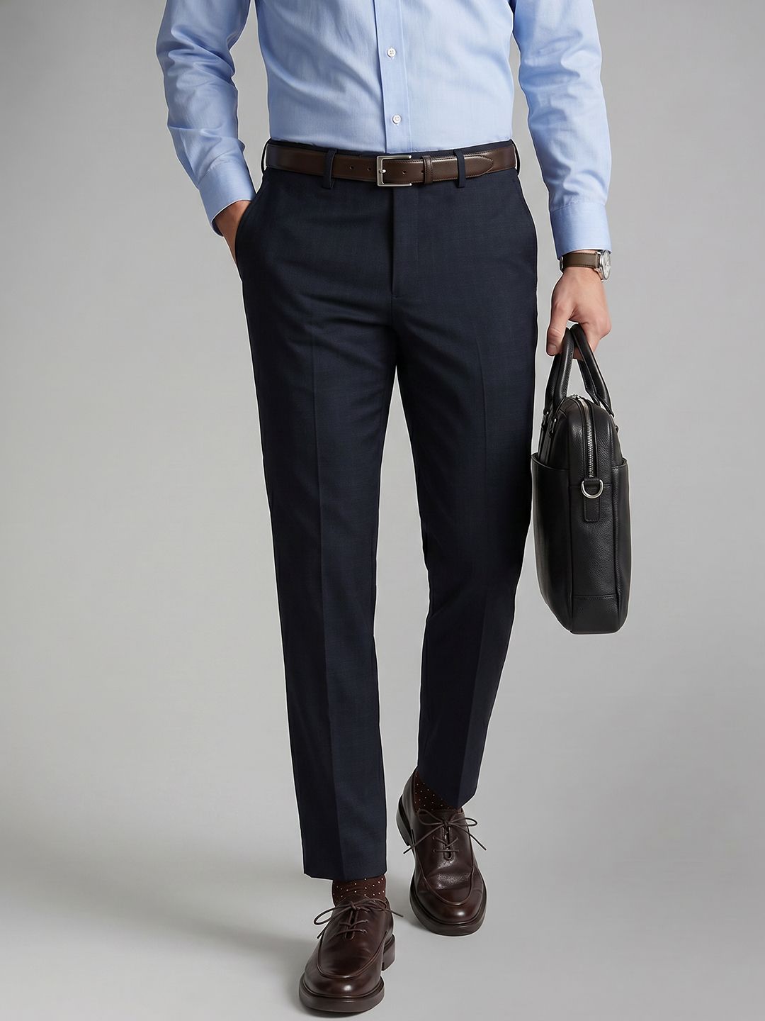 Louis Philippe Men Slim Fit Formal Trousers-image-41