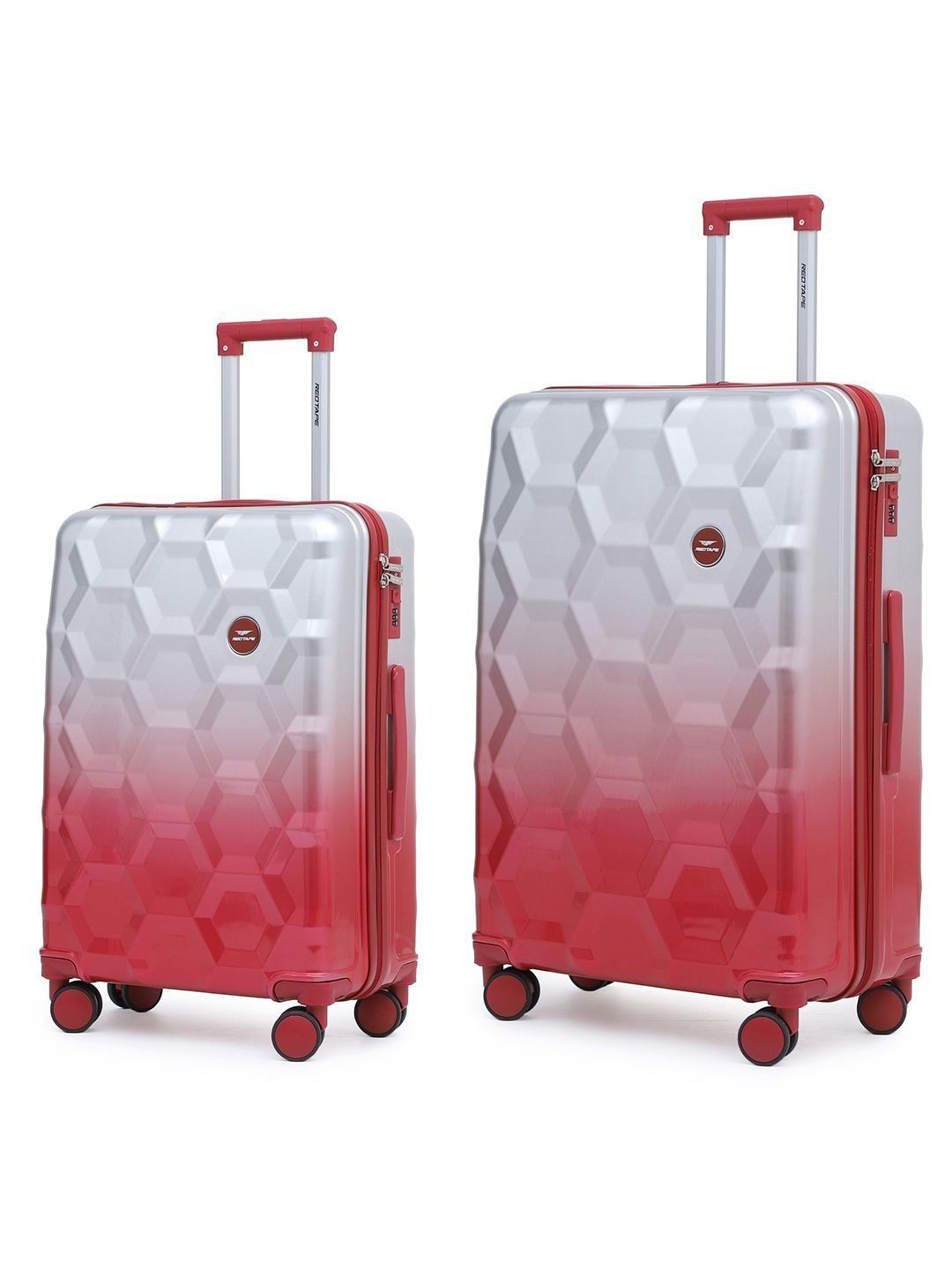 Red Tape Set of 2 Geometric 360-Degree Rotation Non-Padded Trolley Bag-picture-18
