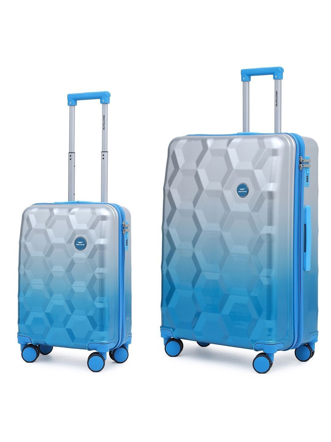 Red Tape Set of 2 Geometric 360-Degree Rotation Non-Padded Trolley Bag-picture-45