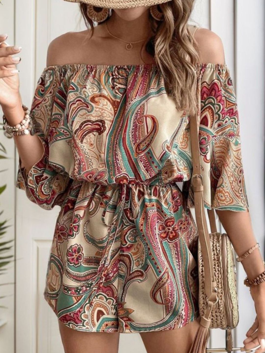 StyleCast Off-Shoulder Printed Jumpsuit-picture-16